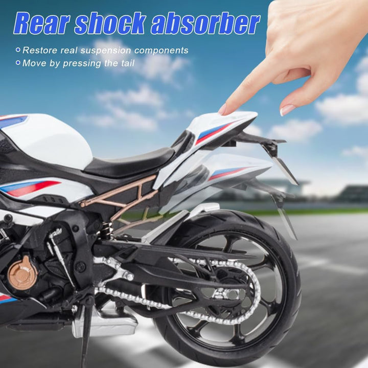 DAJASD 1:12 Motorrad Modell, Motorrad Spielzeug Mit Licht- und Soundeffekten, Mini Motorra, Miniatur