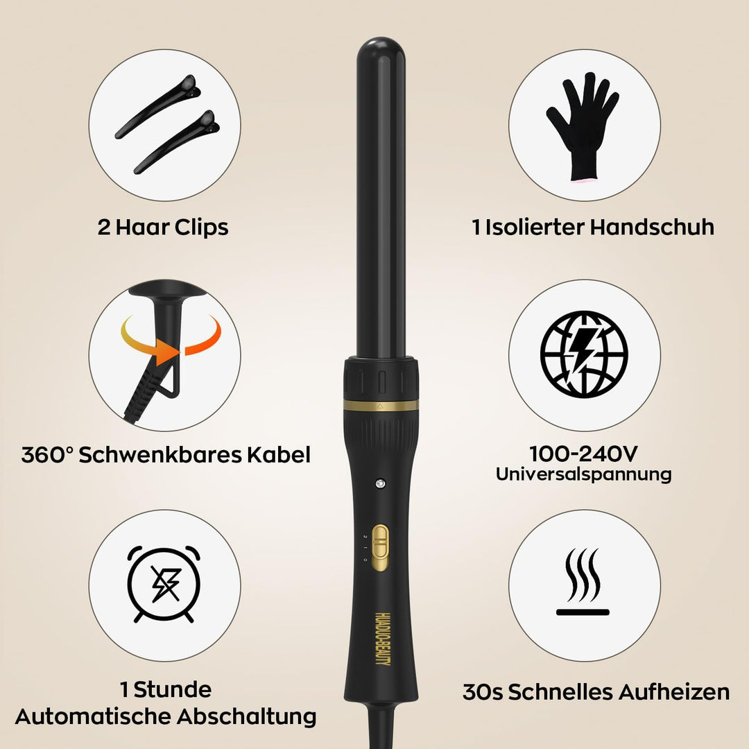 Welleneisen für Haare Keramik Set 6-in-1 Lockenstab mit Verschiedenen Aufsätzen Einstellbare 9-32mm