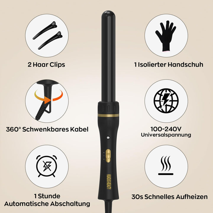 Welleneisen für Haare Keramik Set 6-in-1 Lockenstab mit Verschiedenen Aufsätzen Einstellbare 9-32mm