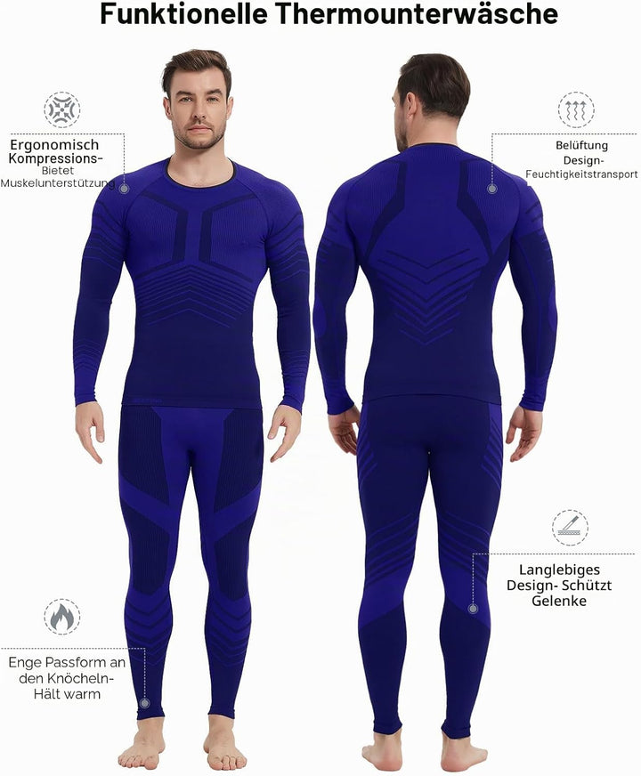MEETWEE Thermounterwäsche Herren Atmungsaktiv Männer Thermo Funktionswäsche Winter Skiunterwäsche Un