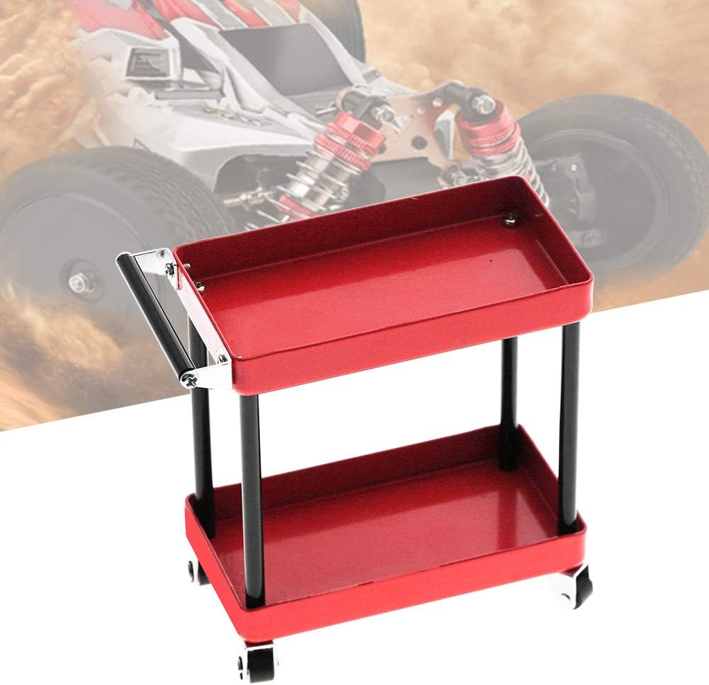 RC Car Tools Trolley, 2 Tier RC Simulation Repair Tools Trolley Tray Holder, Mobile Werkstatt Garage