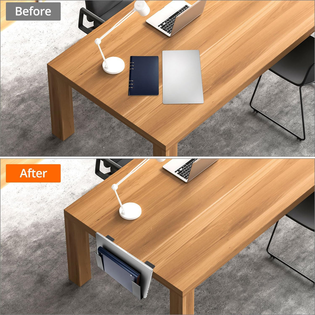 QWORK® Verstellbare Laptop Halterung, Aufhängbarer Organizer mit C-Klemme, für Schreibtisch- und Lap