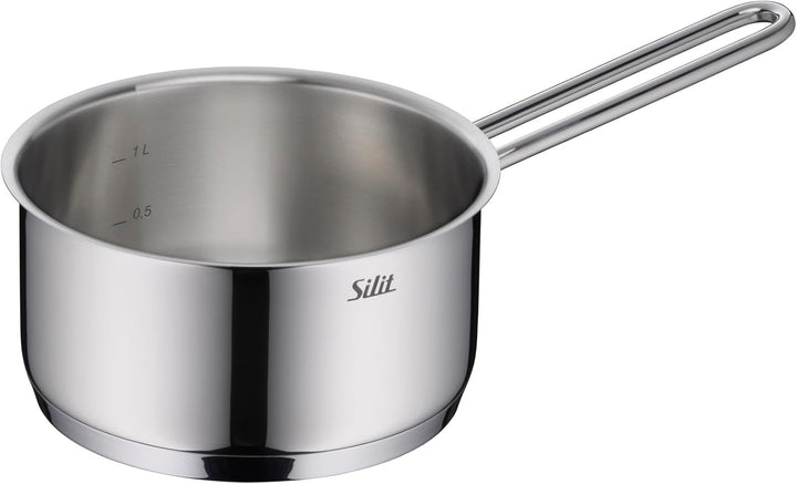 Silit Extra Cook Kochgeschirr-Set 4-teilig, Kochtöpfe 16/20/24 cm mit Glasdeckel, Stielkasserolle 16