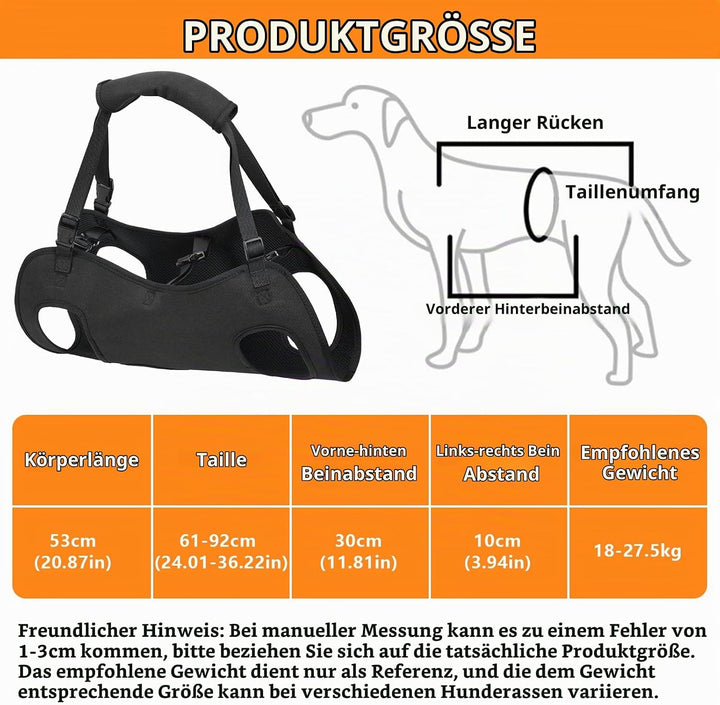 YOUNGSAY Tragehilfe Hund, Verstellbare Tragegurt Hund, Gross Hunde Tragehilfe für Behinderte, Blindh