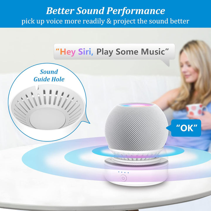 PlusAcc Akku Kompatibel mit HomePod Mini - Batterie Ständer Home Pod Mini Zubehör Akkustation mit in