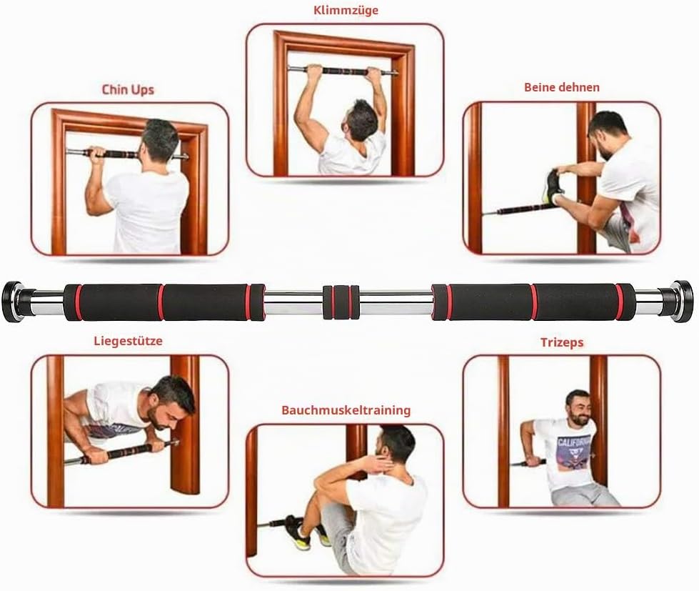 Klimmzugstange Tür | 80-130 cm | 150 kg | Türreck | Turnstange | Krafttraining | Pull Up Bar | Arm |