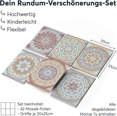 CREATISTO Mosaik Klebefliesen Stickerfliesen Fliesenfolie - Aufkleber Sticker für Wandfliesen I Kleb