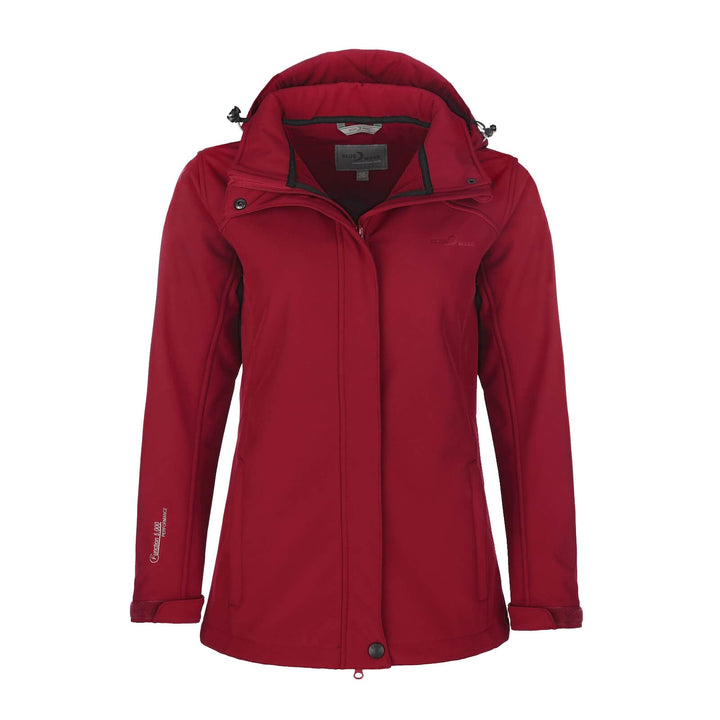 Blue Wave Damen Softshelljacke Bente mit Fleece-Innenfutter - Jacke mit abnehmbarer Kapuze 42 Rot, 4