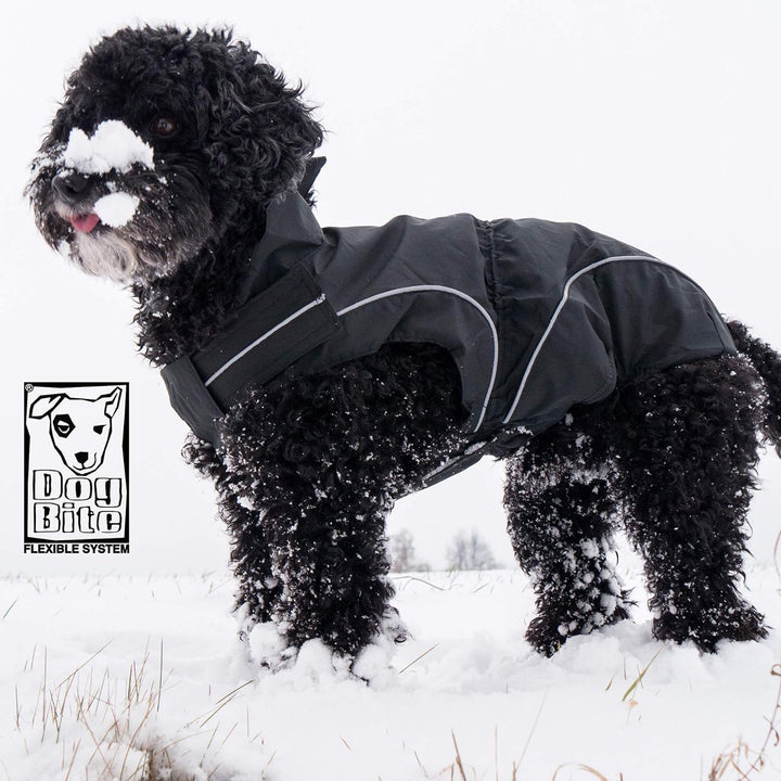 Dogbite Winterjacke, Farbe: Schwarz 30 cm Rückenlänge: 30 cm, Rückenlänge: 30 cm
