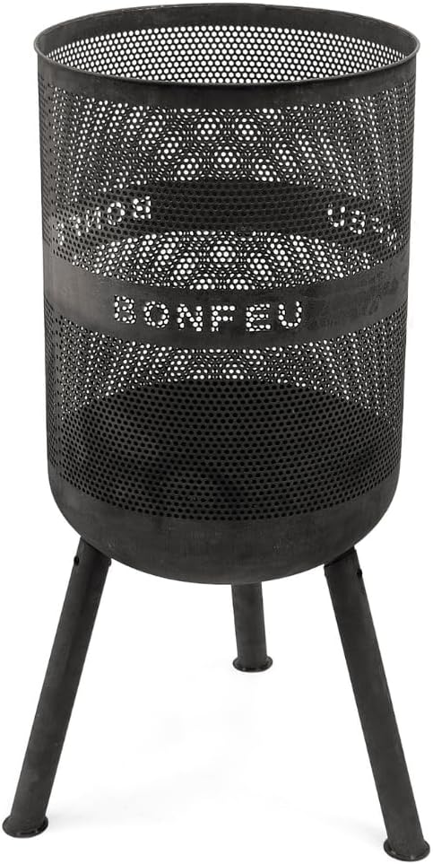 BonFeu Bonves Ø 34cm Schwarz - Feuerkorb für den Garten - Feuertonne & Feuerstelle - Feuerschale Feu