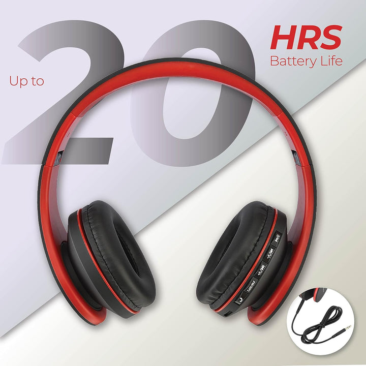 PowerLocus Bluetooth Kopfhörer Over Ear, Kabellose Kopfhörer, HiFi Stereo, Faltbare Kopfhörer mit Mi