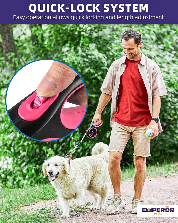 Emperor Pets 8m Einziehbare Hundeleine - Bis zu 50kg, Starke Hundeleine Einziehbar mit Anti-Rutsch-G