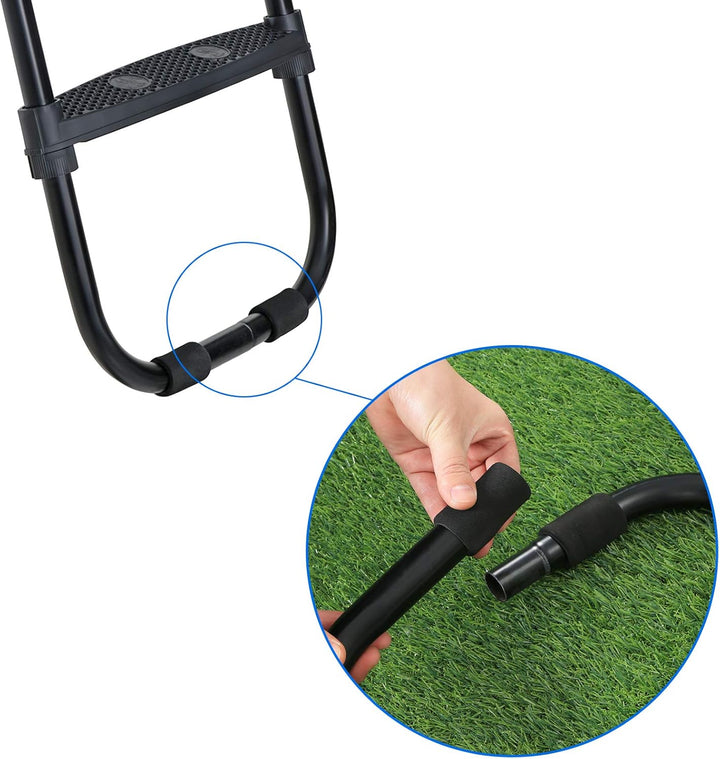 SONGMICS Trampolinleiter, rutschfeste Leiter für Trampoline, mit Metallgestell und Breiten Stufen, s