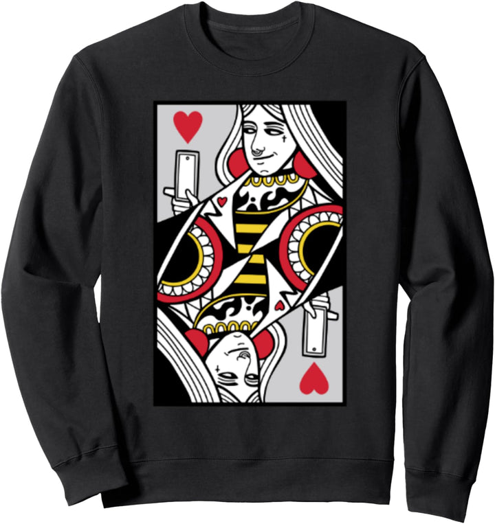 Moderne Herzkönigin Bösewicht Lustiges Halloween-Kostüm Sweatshirt