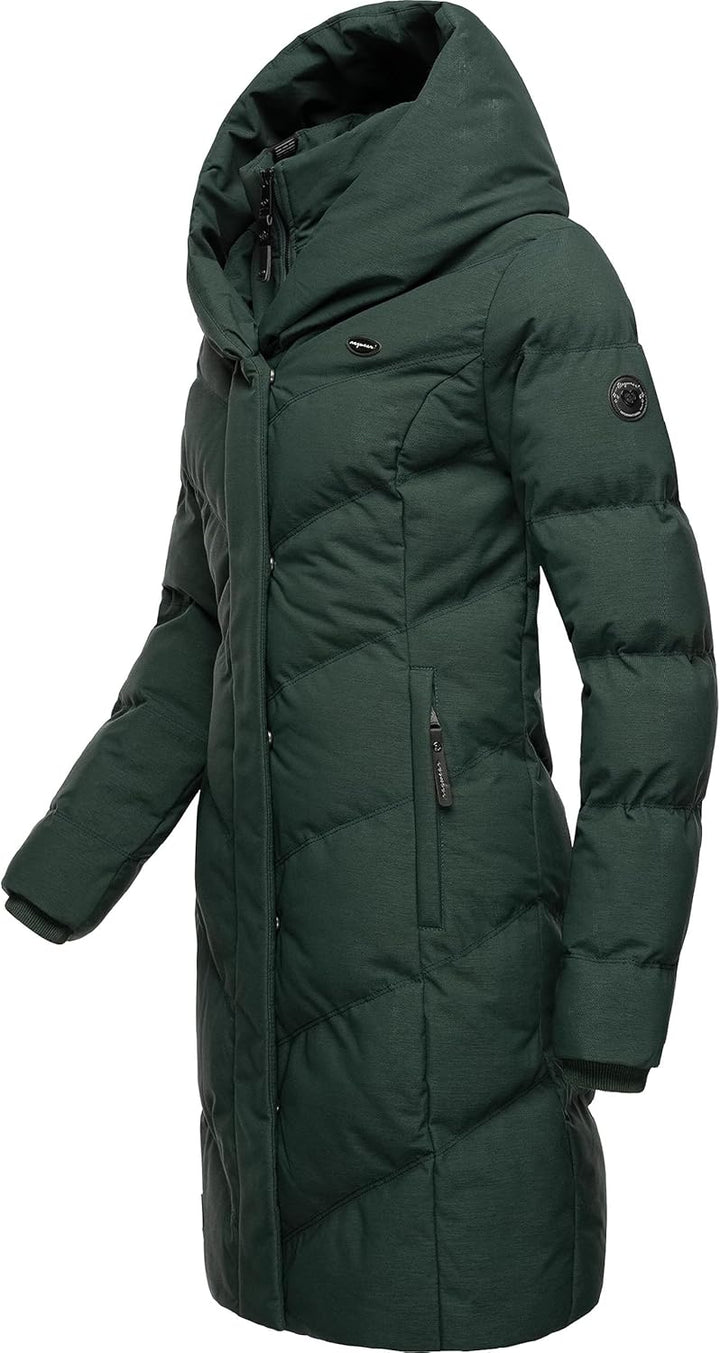 Ragwear Damen Warmer Wintermantel Steppmantel wasserdicht mit Kapuze Natalka Melange Intl XS-6XL L D
