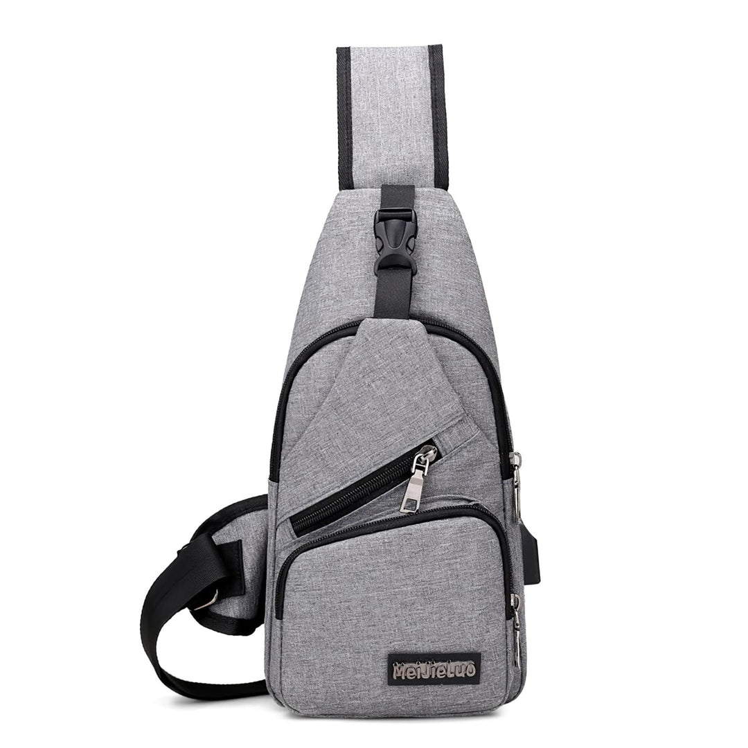 VARLIVOO Herren Sling Bag mit USB Port Crossbody Bag Diebstahlsicherung Schultertaschen Reise Wander