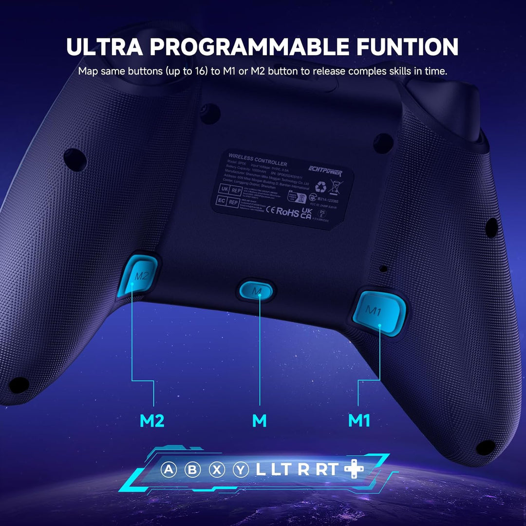 ECHTPower Switch Controller für Switch/Lite/OLED, RGB Switch Pro Controller, Wireless 1000mAh Gamepa