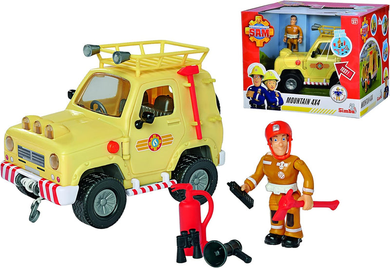 Simba - Feuerwehrmann Sam, Bergfahrzeug 4x4, 109252511038, 3 Jahre, 15 cm, mit Licht und Sound