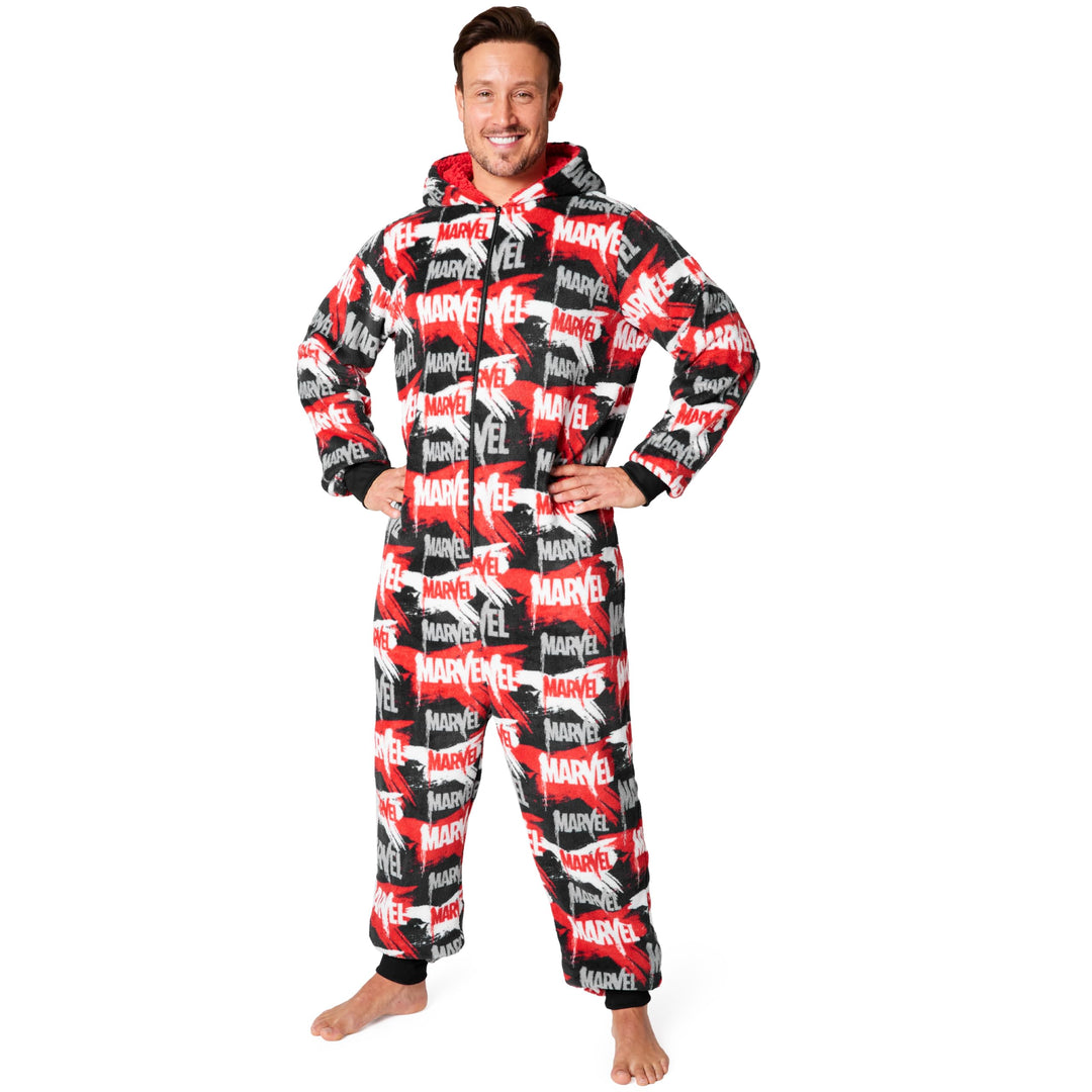 Marvel Kapuzen Flausch Fleece Onesies für Herren und Jugendliche - Bequeme Loungewear S-3XL - Gesche