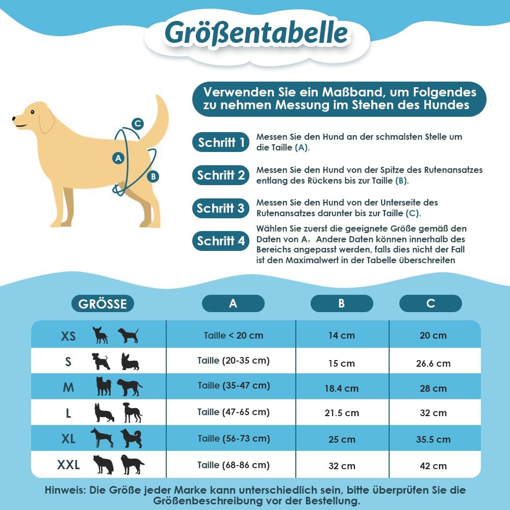 Eyein 3 Stück Hundewindeln für Hündinnen, Wiederverwendbare, Waschbare und Hochsaugfähige Hunde hösc