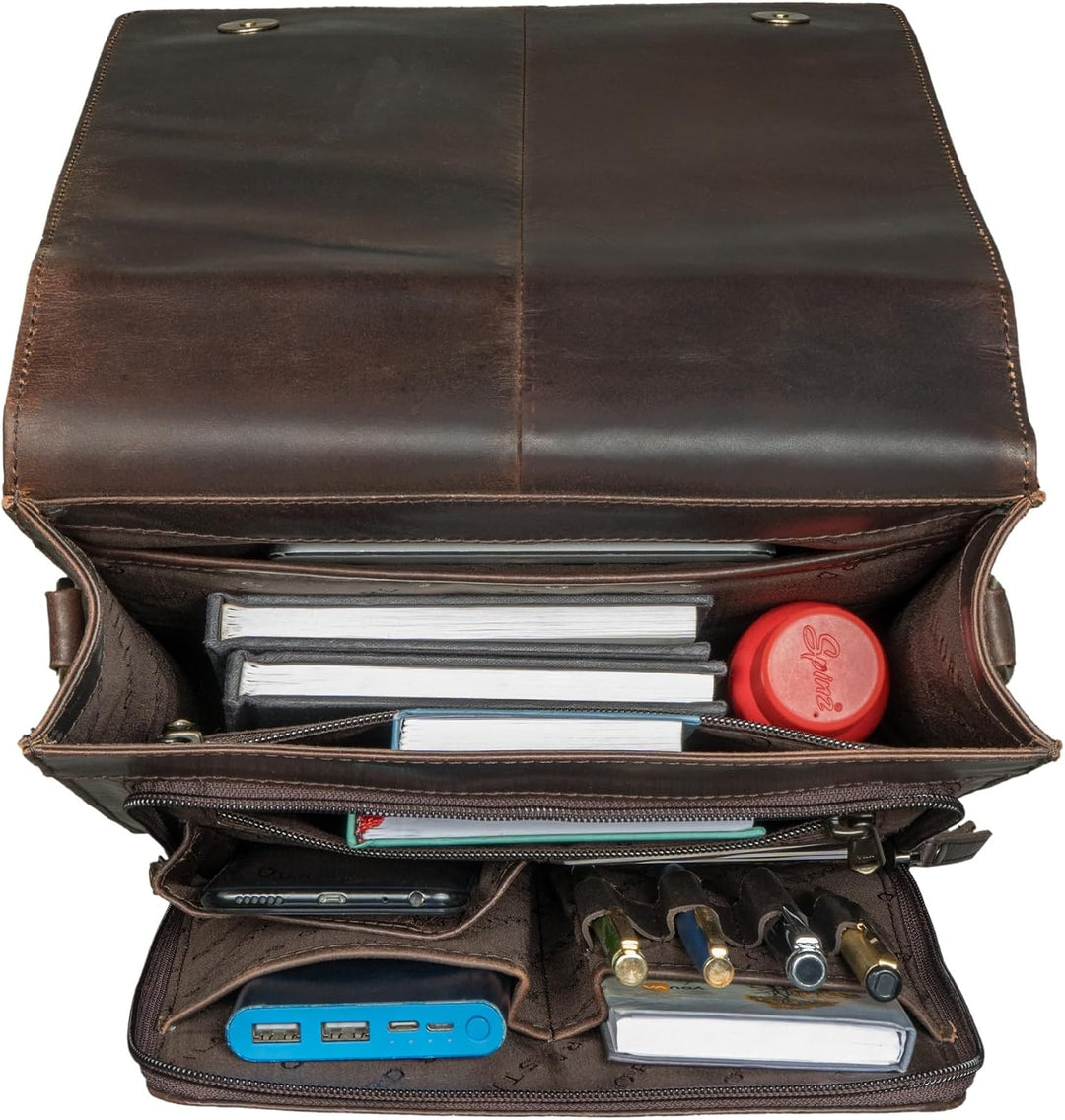 STILORD "Oxford Vintage Umhängetasche Leder Herren für 13 Zoll Tablet MacBooks und iPad Schultertasc