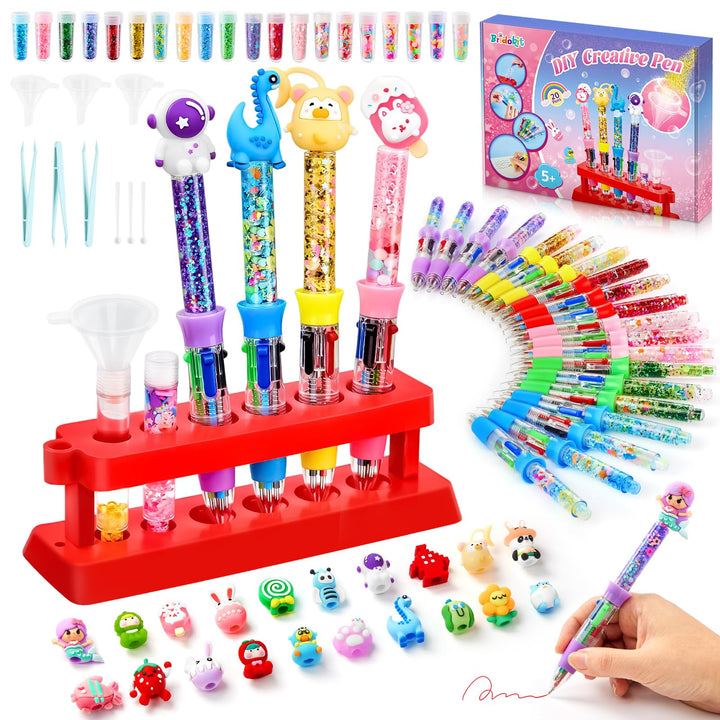 Stifte Selber Machen Set Kinder, 20 Stück DIY Personalisierte Stifte Bastelset Kinder mit 4 Farben u