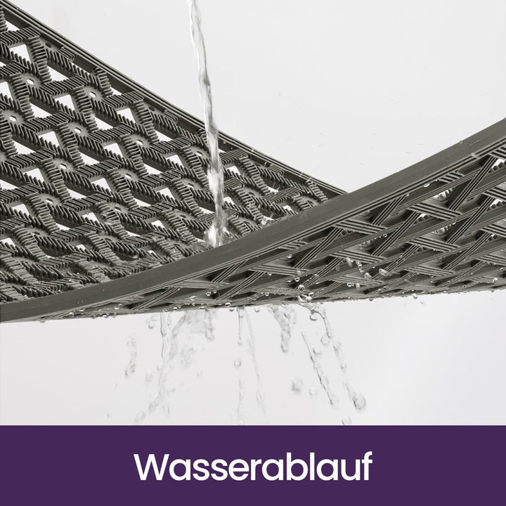 DEXI Fussmatte Aussen 48,5 x 75 cm, rutschfeste Schmutzfangmatte mit Drainagelöchern, Wasserdicht &