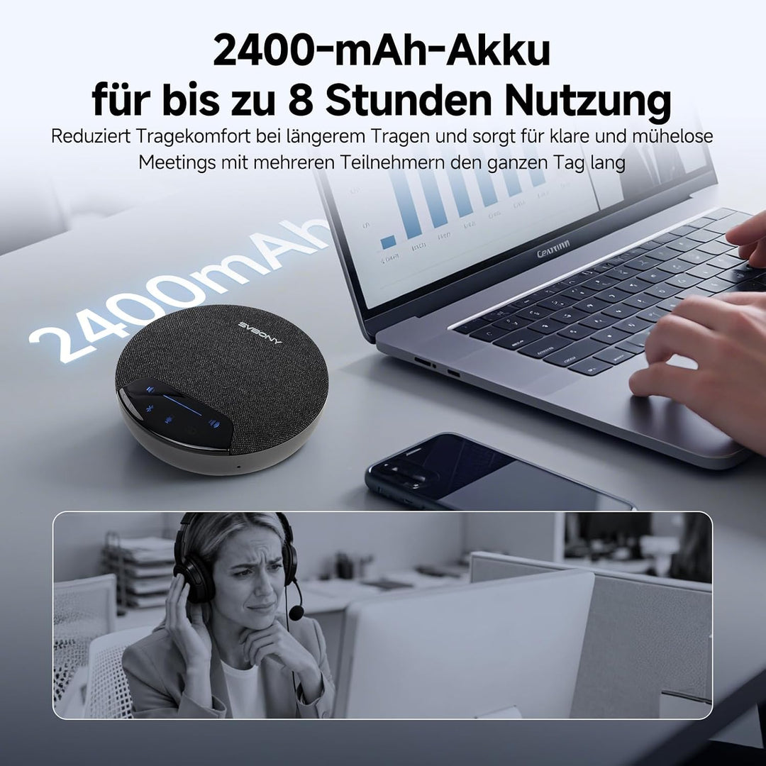SVBONY SVN O1 Zweikanal-Funk Conference Microphone mit 3A+KI-Geräuschunterdrückung, 4 Mikrofonen für