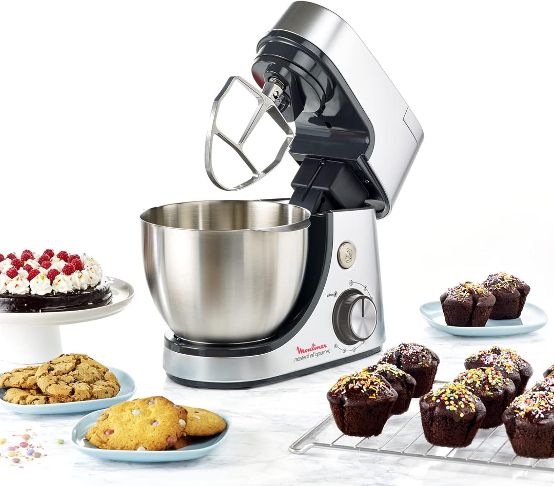 Moulinex Küchenmaschine, 1100 W, Backset, Mixer, Gemüseschneider mit Zubehör für Mazedonien, Fleisch