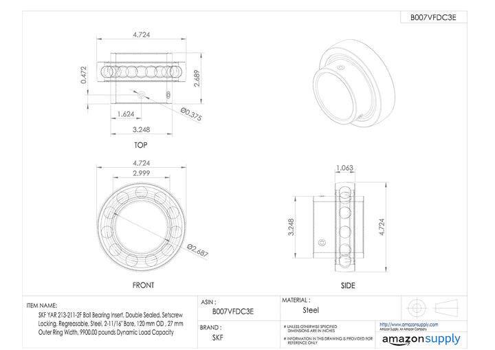 SKF YAR 213-211-2F Lagerung, nur Lagerung, Stahl