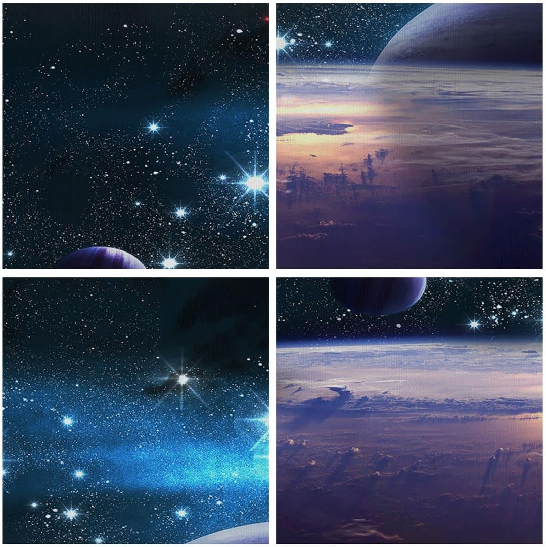 Bilder auf Leinwand Kosmos Planet Leinwandbild mit Rahmen 70x50cm Wandbilder Dekoration Wohnzimmer S