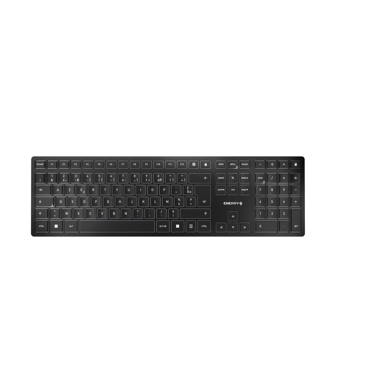 CHERRY KW 9100 Slim, kabellose Design-Tastatur, Französisches Layout (AZERTY), wahlweise Bluetooth®-