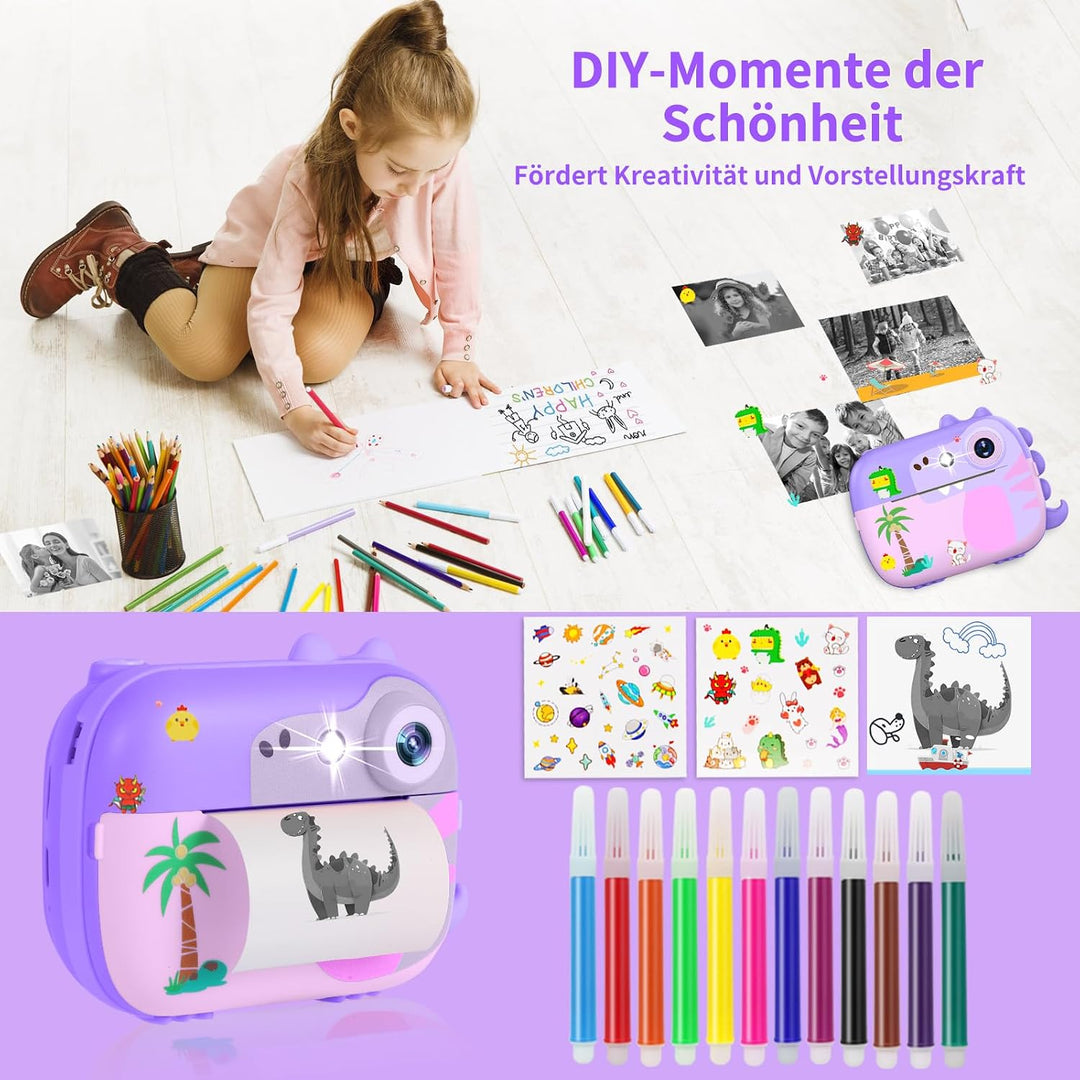 Sofortbildkamera Kinder, Kinderkamera Spielzeug mit HD Video für Kinder im Alter von 3-12, Weihnacht