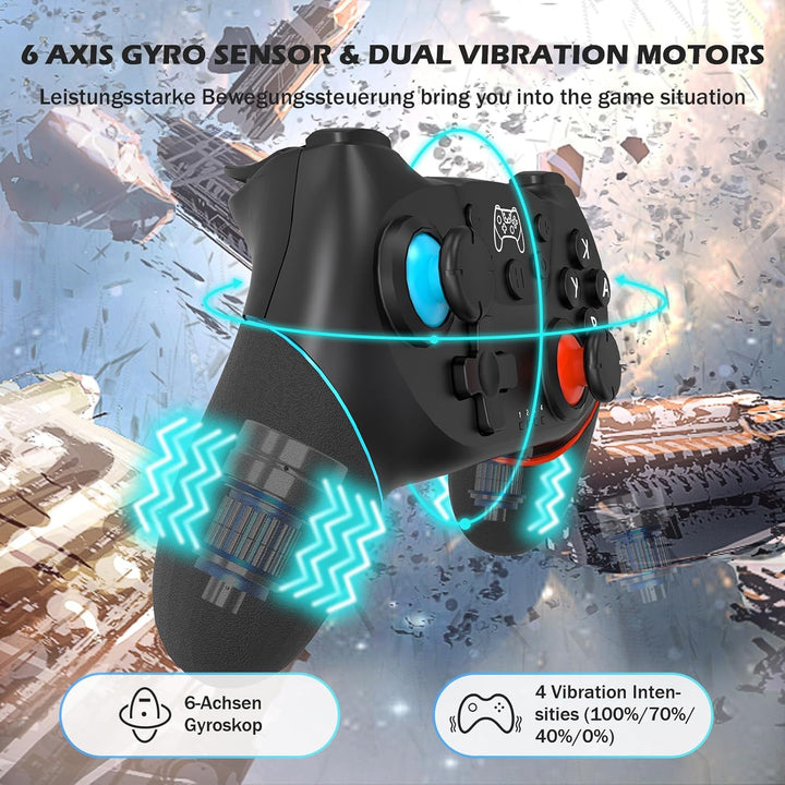 SPGOOD Wireless Controller für Switch, Wireless Pro Controller für Switch Lite/OLED, Turbo Funktion