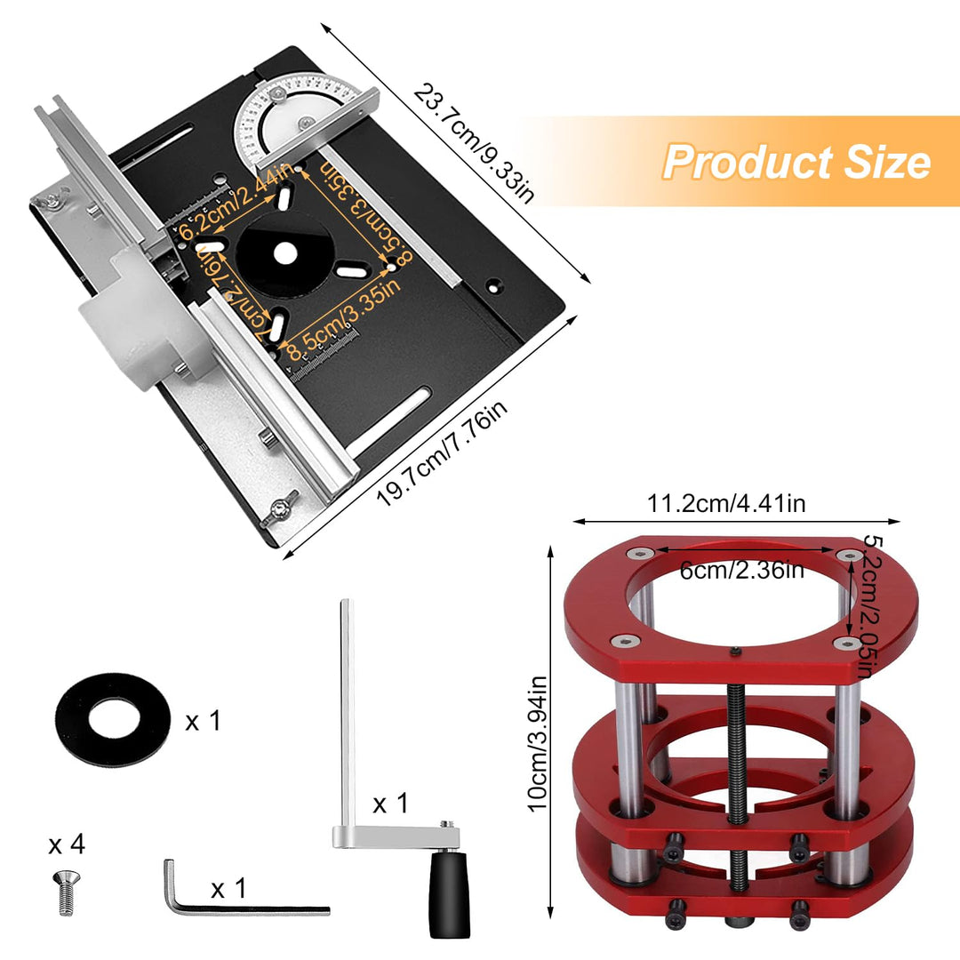 Frästisch für Oberfräse Einlegeplatte Set, OberfräSentisch und Tischfräsmaschine, Router Table, Plan
