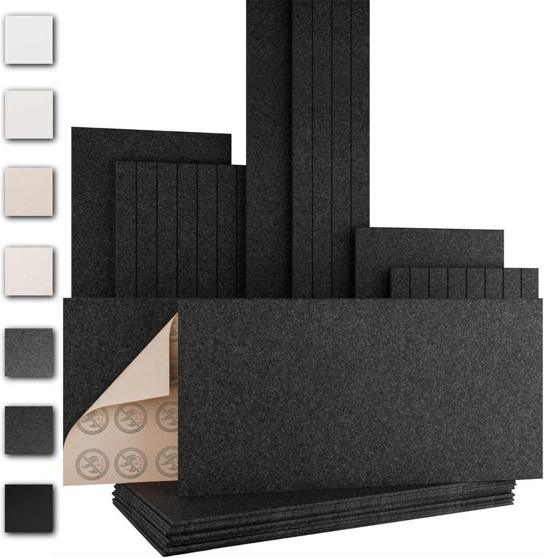 AKUSTIKO Akustikpaneele selbstklebend 4er Set 120x60cm - Schallschutzplatten Feuerfest Schalldämmung