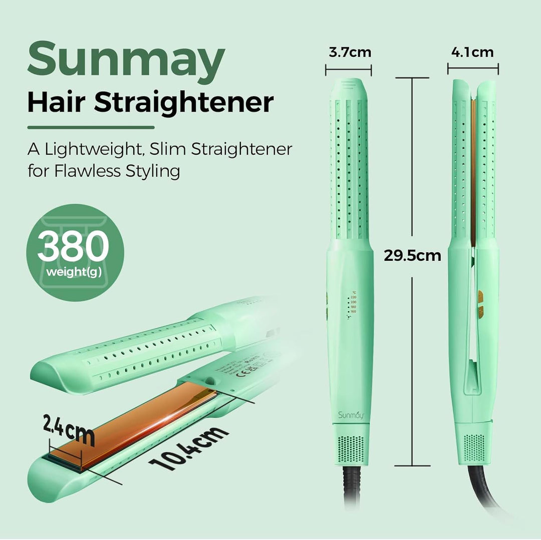 SUNMAY Glätteisen Locken und Glätten 2 in 1, Air Glätteisen mit 360°Kühlungsluft zur schnelleren Fix