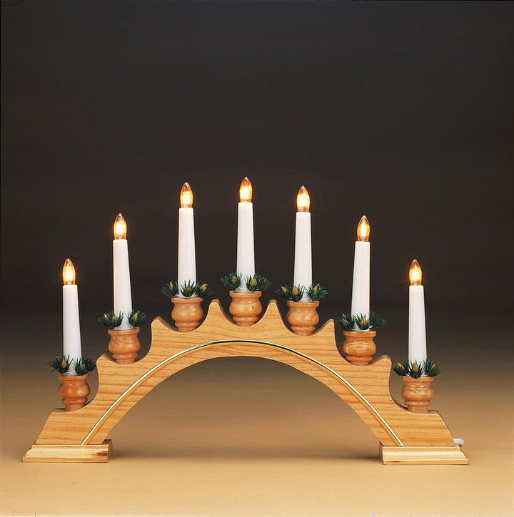 hellum Schwibbogen Weihnachten, 43x27cm, Lichterbogen Weihnachten mit Strom und Schalter, Schwibboge