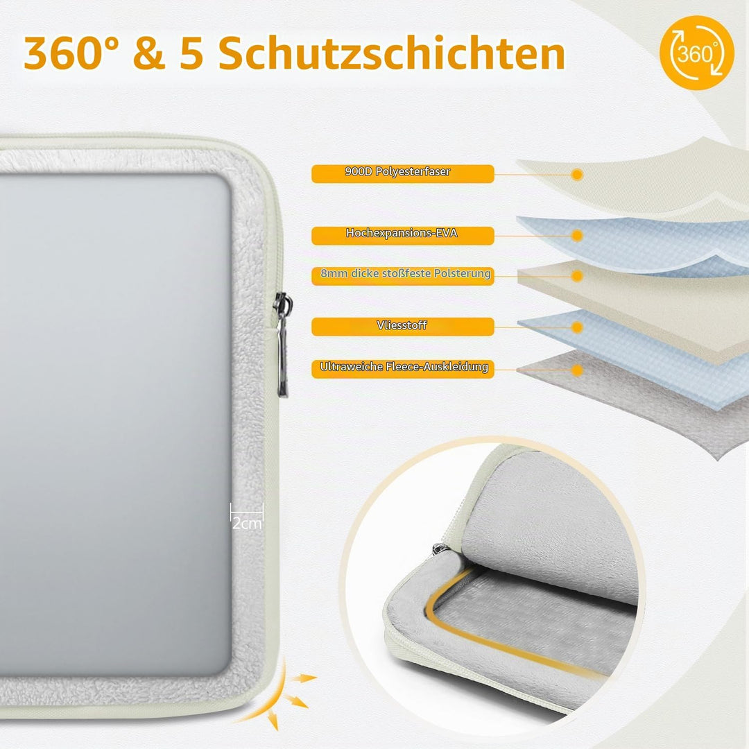 HYZUO 17-17,3 Zoll Laptoptasche Hülle Set, Beige Beige 17-17,3 Zoll, Beige 17-17,3 Zoll