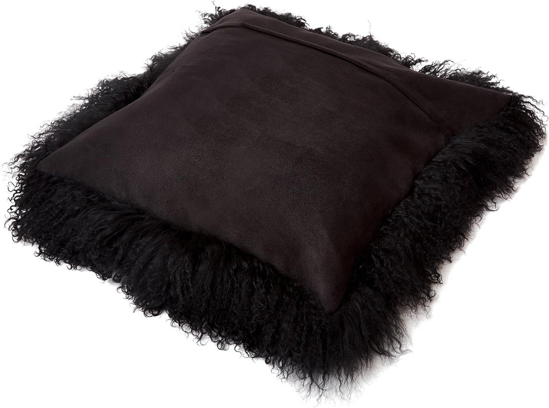 Reissner Lammfelle Tibet Lammfell Kissenbezug langflorig 30x30cm JAY37 Farbe schwarz Jay37 Schwarz,
