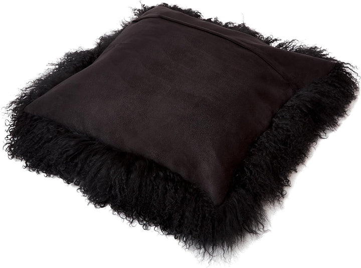 Reissner Lammfelle Tibet Lammfell Kissenbezug langflorig 30x30cm JAY37 Farbe schwarz Jay37 Schwarz,