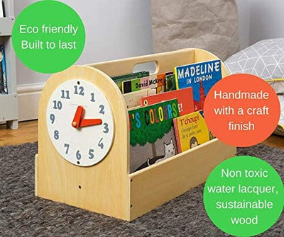 Tidy Books ® Tragbares Bücherregal Kinder, Bücherkiste Kinder, Kinderregal Natur, Montessori Materia