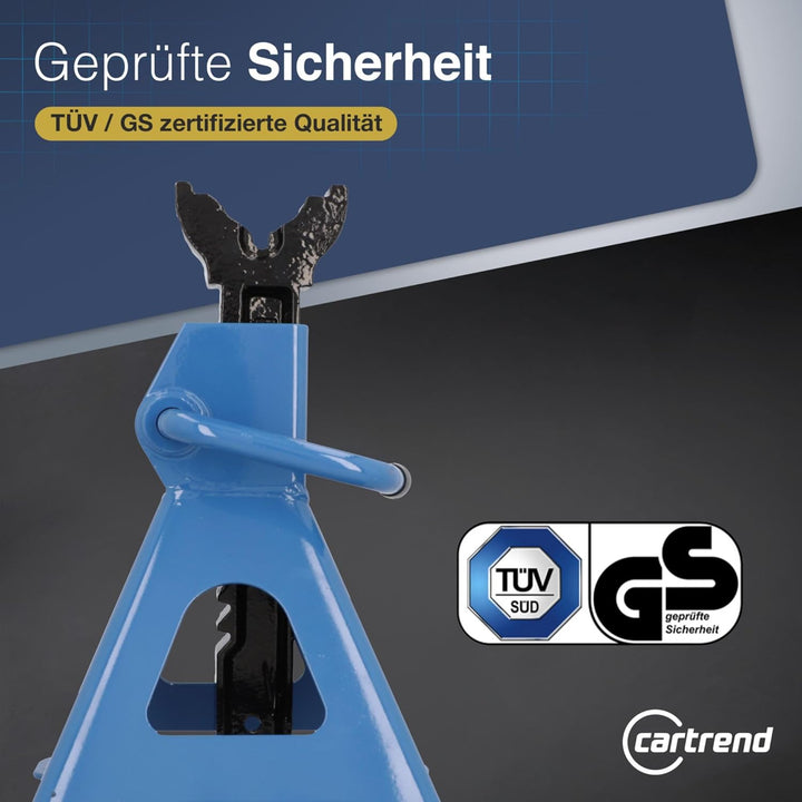 Unitec 10889 3000 kg für PKW höhenverstellbar Unterstellbock Profi 3 Tonnen in blau Sicherheitsböcke