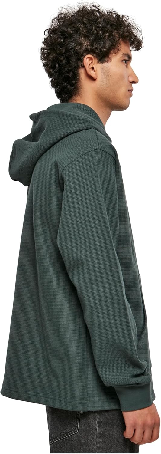 Urban Classics Herren Oversized Waffle Hoody M Bottlegreen, M Bottlegreen