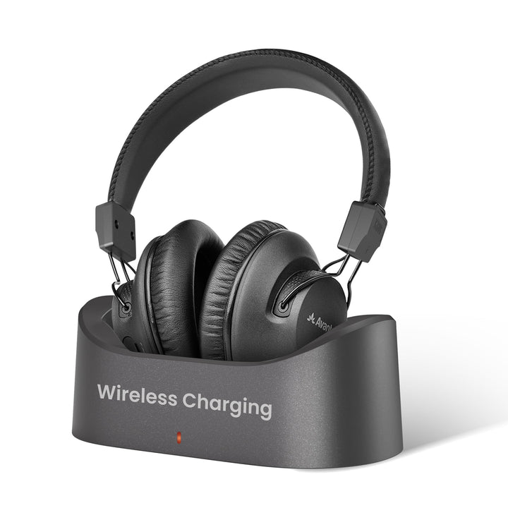 Avantree Audition 3 – Bluetooth 5.3 Over Ear Funkkopfhörer mit kabelloser Ladestation, kompatibel mi