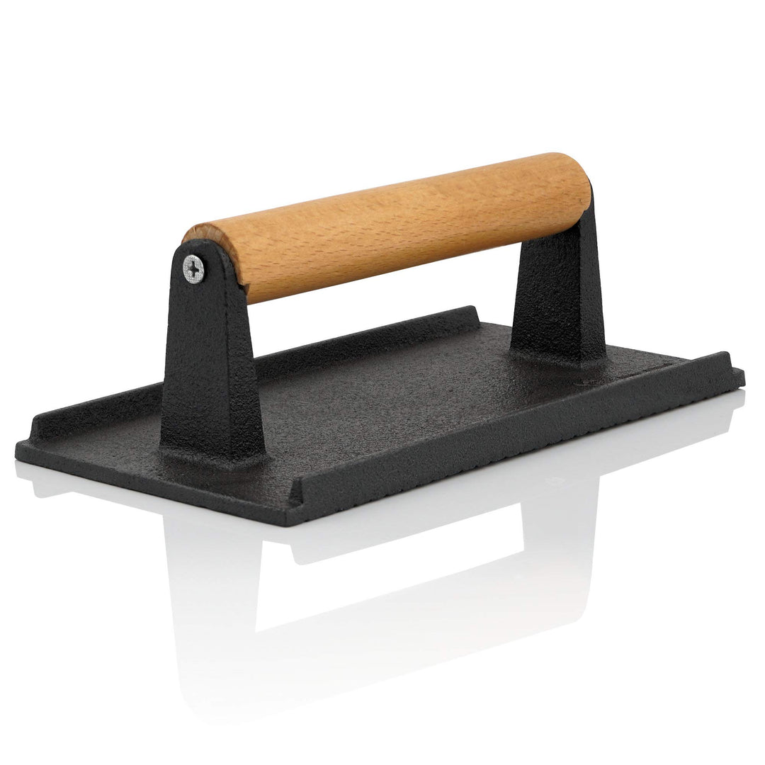 BBQ-Toro Gusseisen Fleischbeschwerer 1 kg | 21 x 11 cm, bereits eingebrannt | Burger Grillgewicht mi