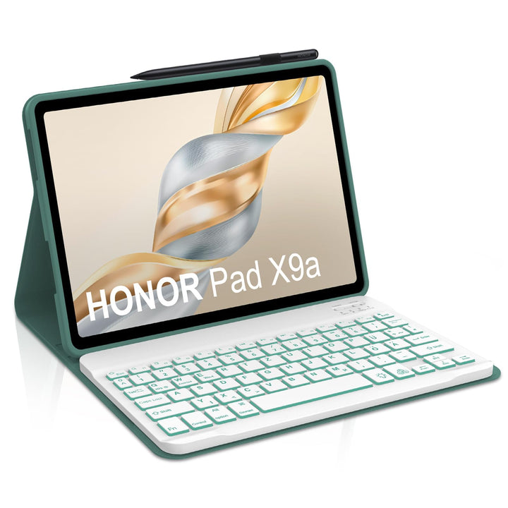 Hülle mit Tastatur für Honor Pad X9a 2025 11,5 Zoll, Abnehmbare Bluetooth Tastatur mit Deutschem QWE