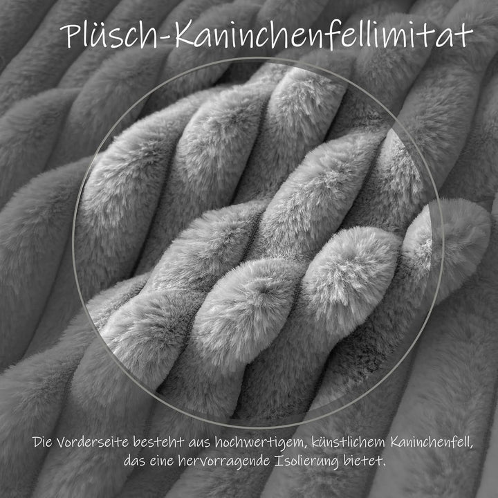 Flauschige Bettwäsche Kissenbezug Plüsch Kuschel Fleece Flanell Kunstfell Extra Warm für Winter mit