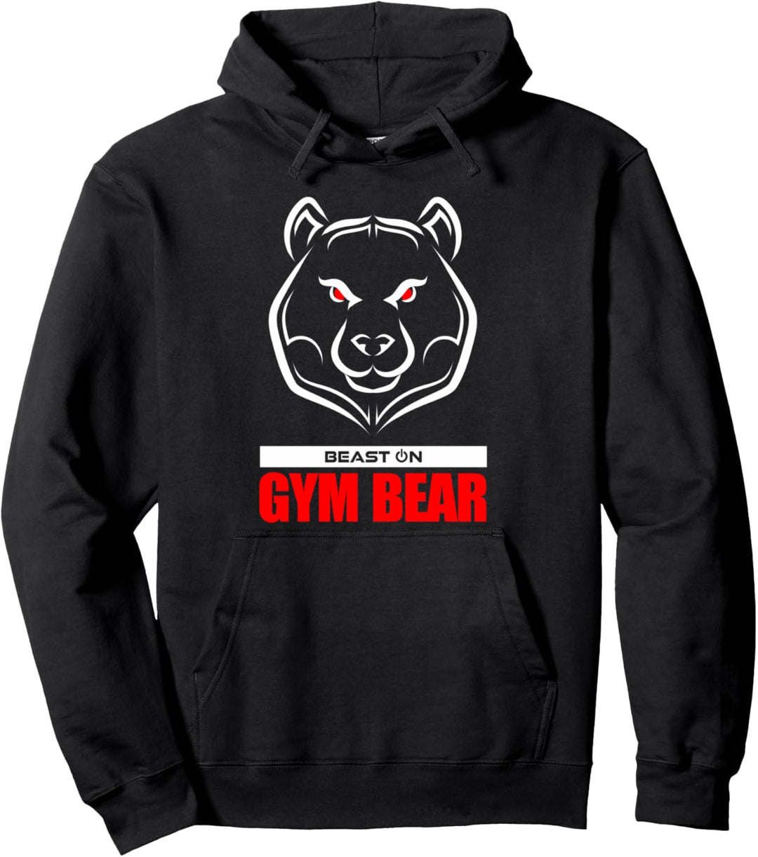 Gym Bär Kopf Rot Gym Workout Fitness Training Bodybuilding Pullover Hoodie
