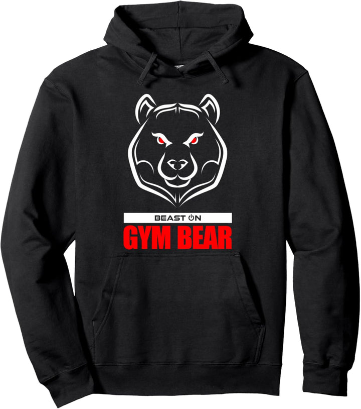 Gym Bär Kopf Rot Gym Workout Fitness Training Bodybuilding Pullover Hoodie